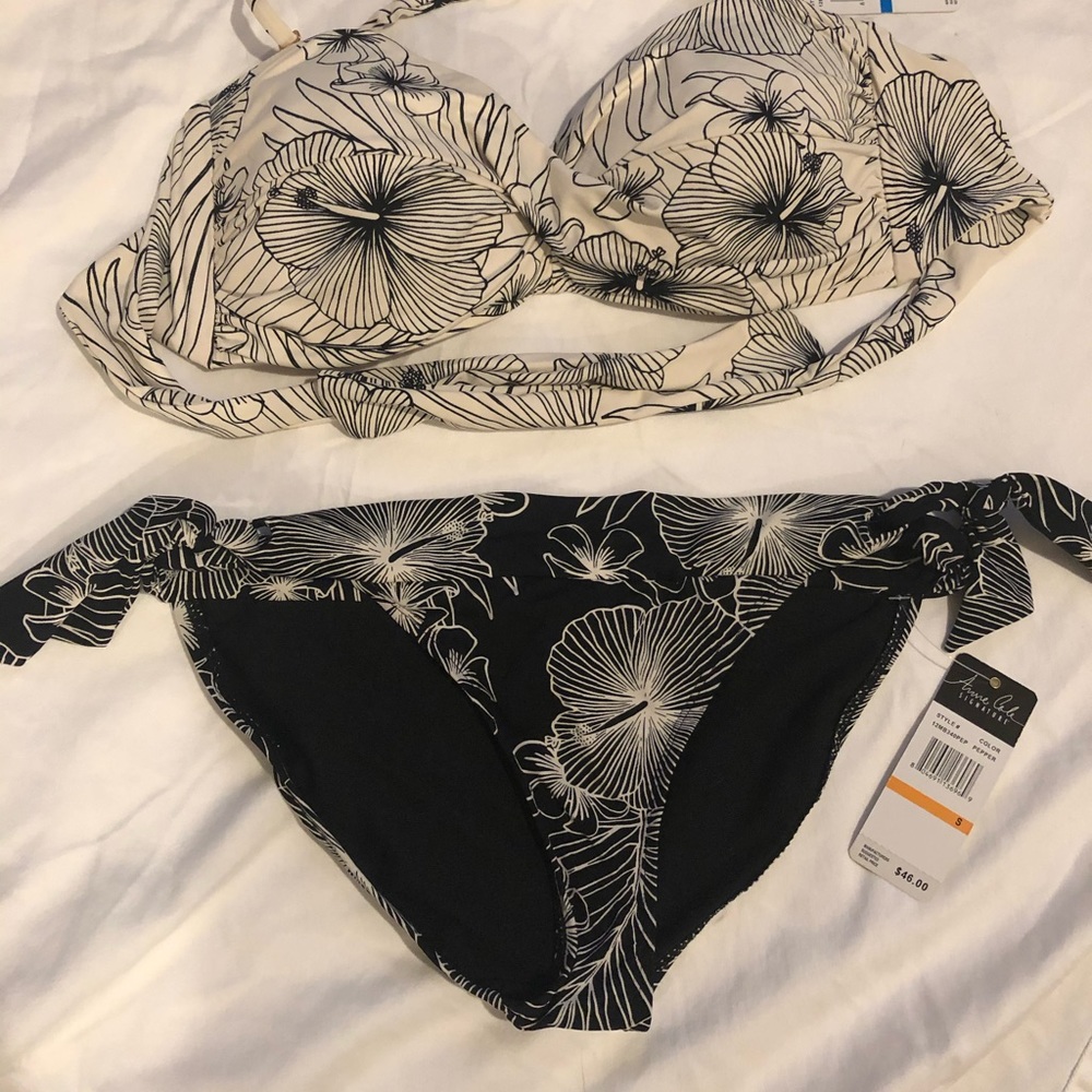 Anne Cole Side Tie Bikini Bottoms Small NET